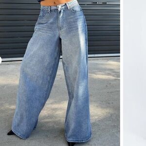 Polly Princess Naylor Wide Leg Jeans Light Wash Denim